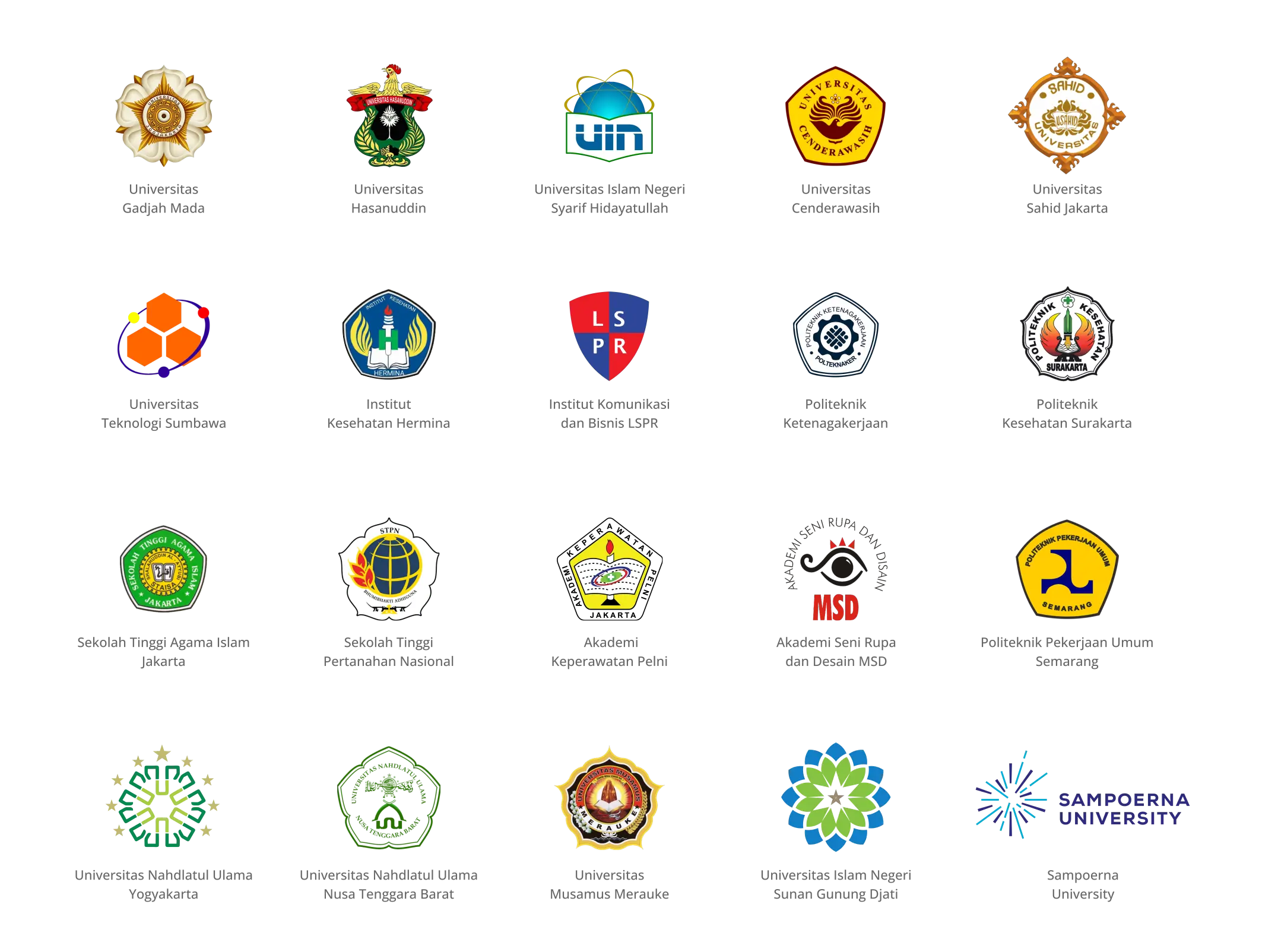 client yang menggunakan ecampuz sebagai sistem informasi akademik (siakad) untuk perguruan tinggi / kampus nya